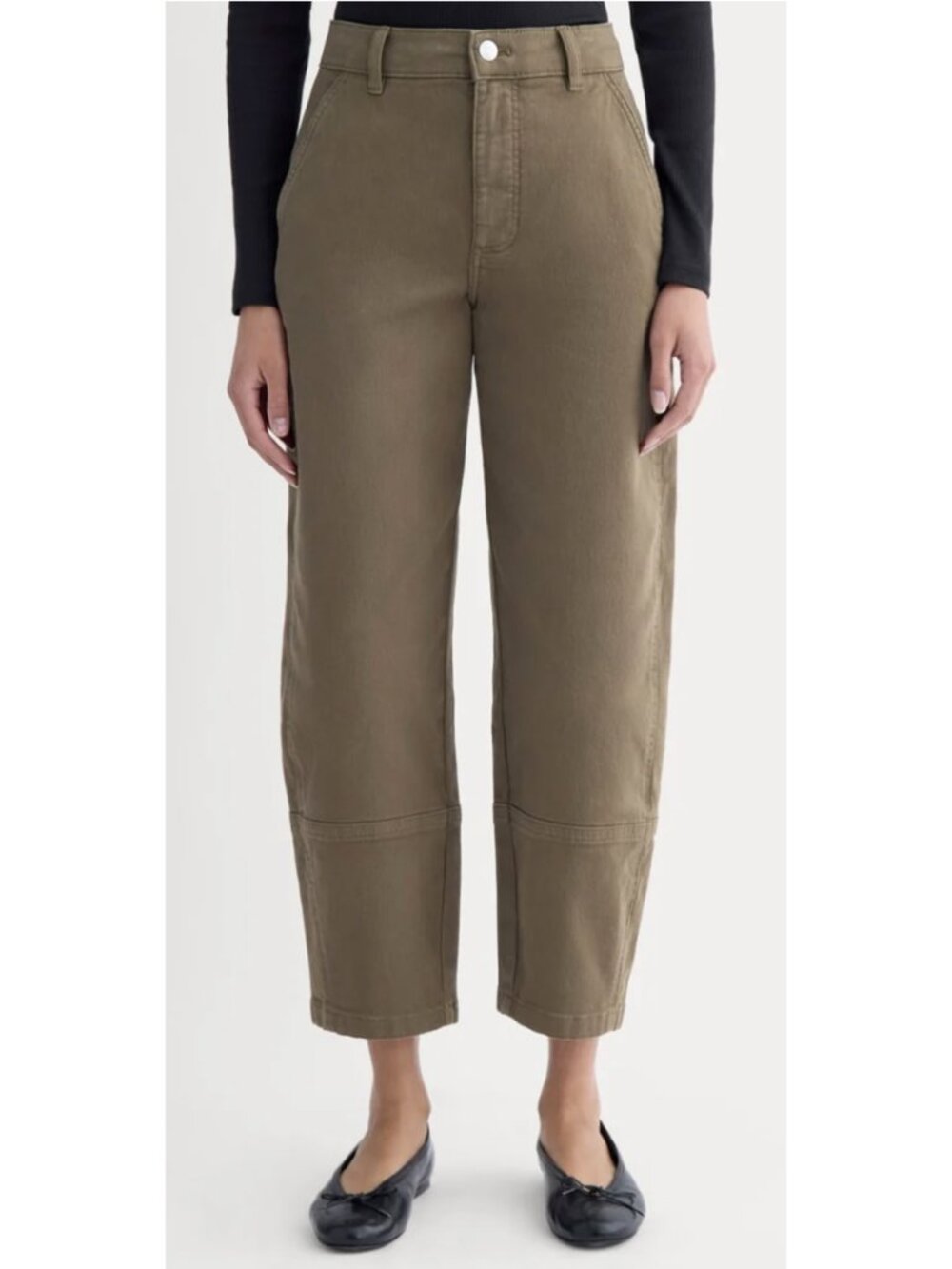 EVERLANE The Utility Barrel Pant in Beech US 6 Minimalist Neutral Cotton